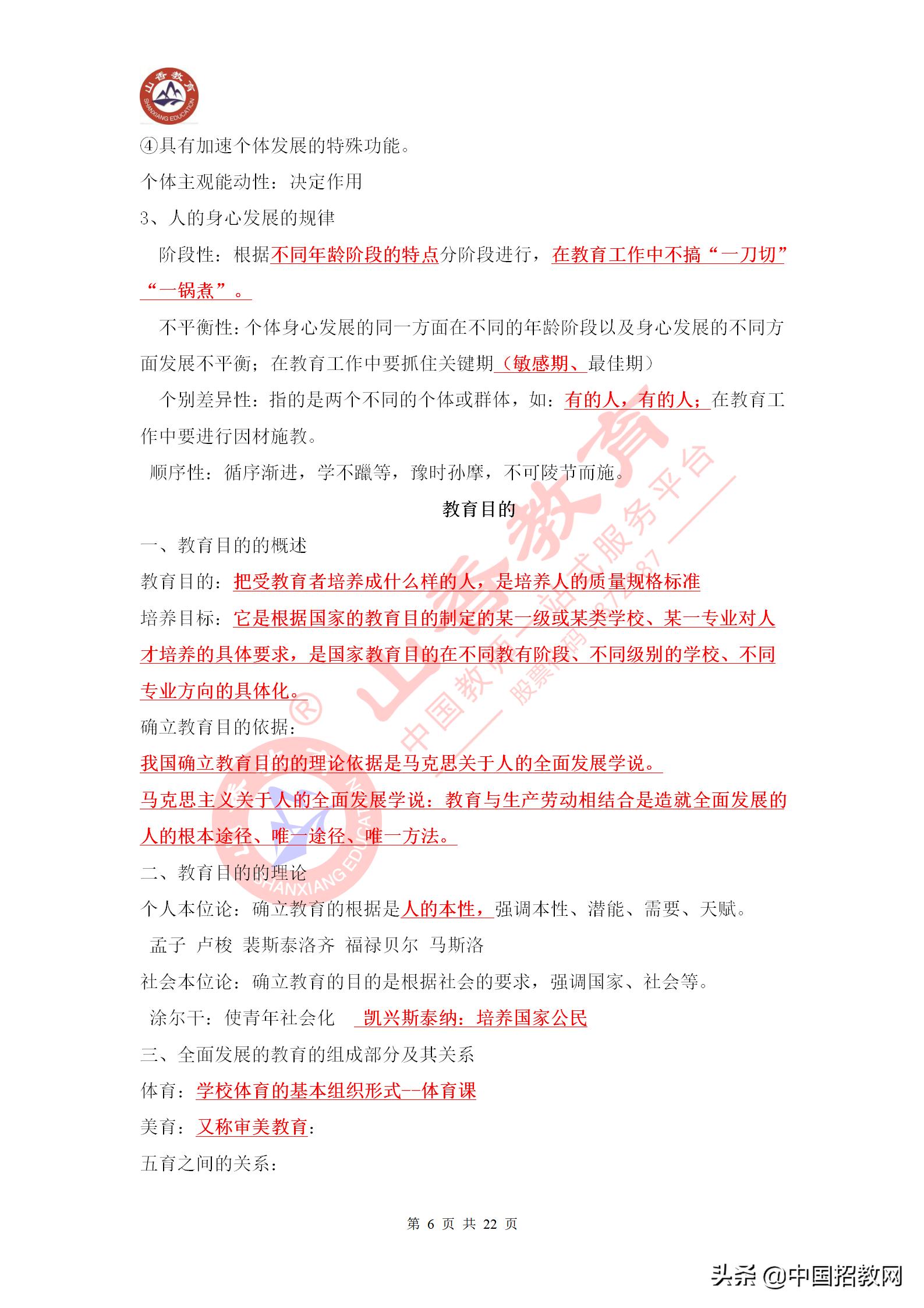 教师资格证教育综合知识必背考点,教师资格证考试小学必背知识
