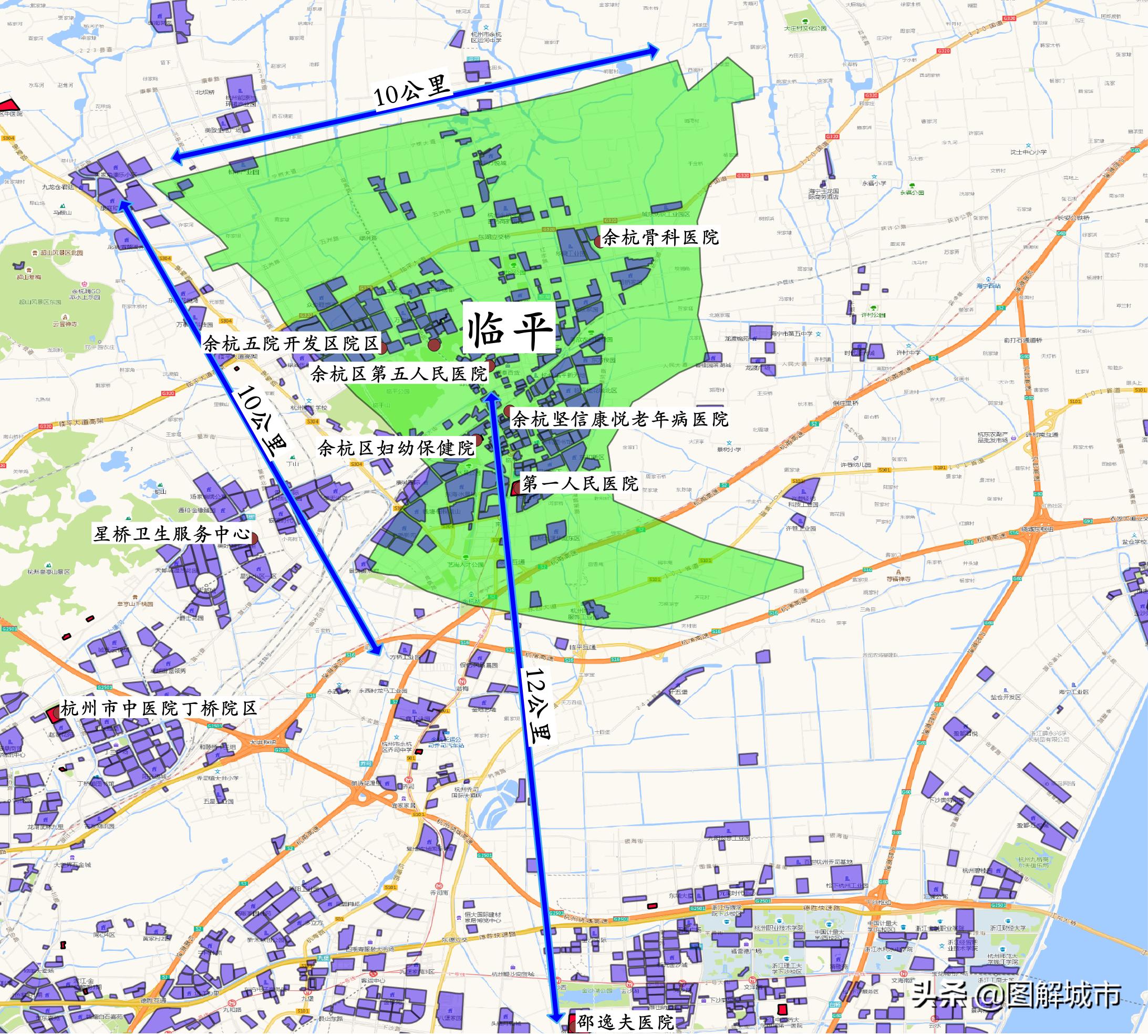 图解城市杭州仁和,杭州余杭临平地图全图