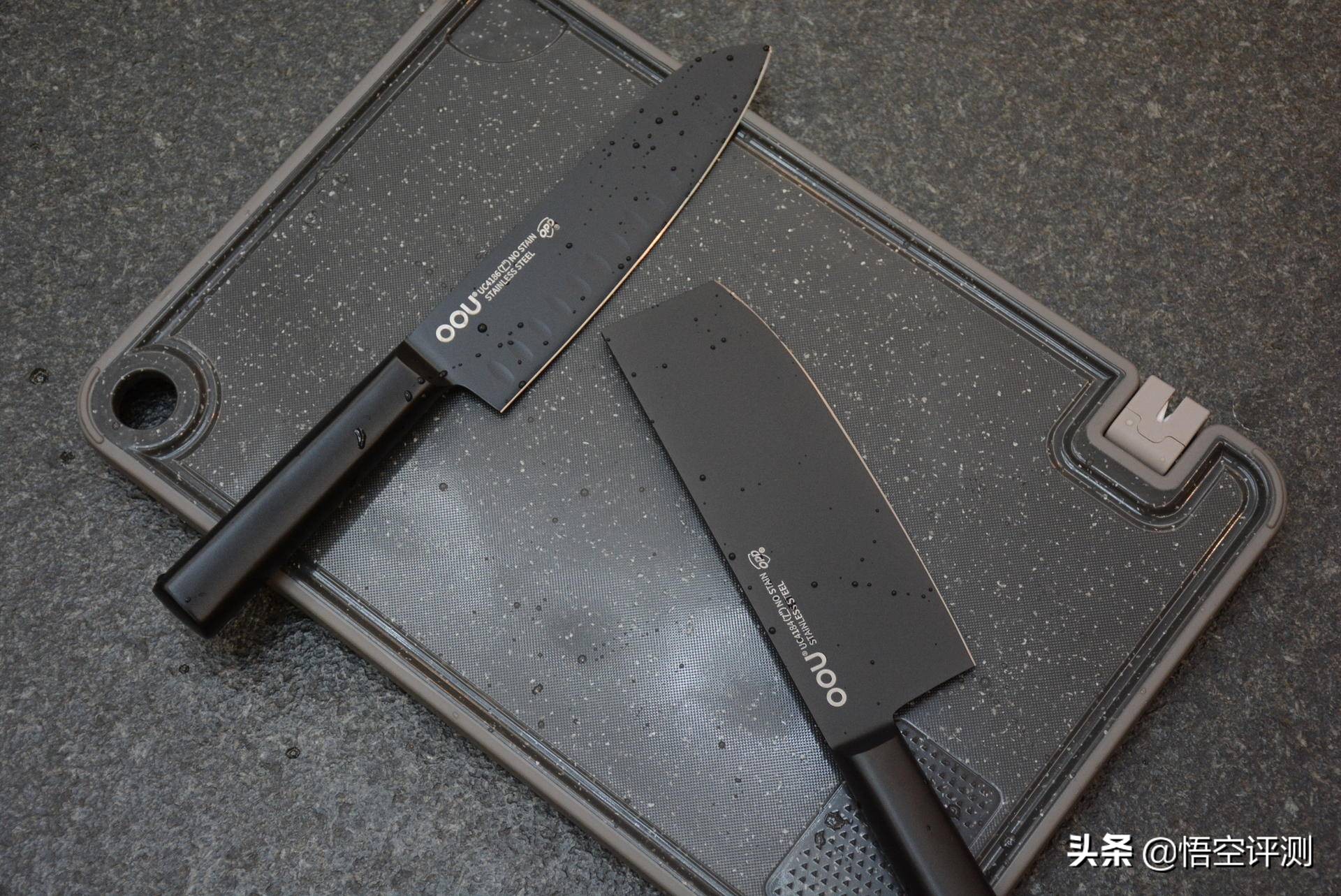 oou刀具套装评测黑白,OOU双面抗菌菜板