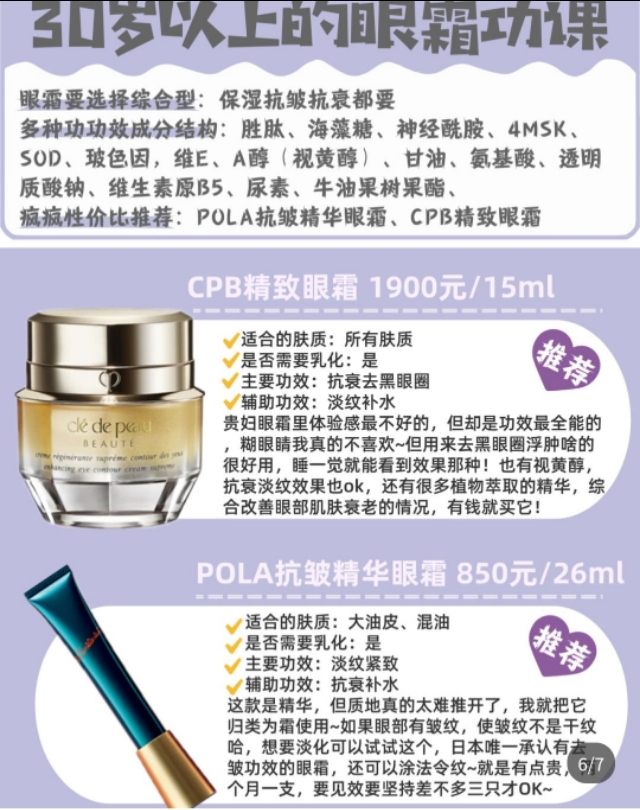 30到40岁眼霜,30-40岁以上眼霜推荐