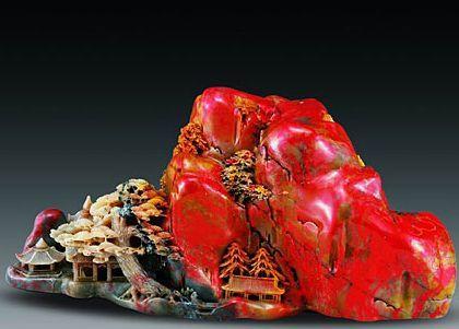 鸡血石古董鉴定,鸡血石玉扣鉴定