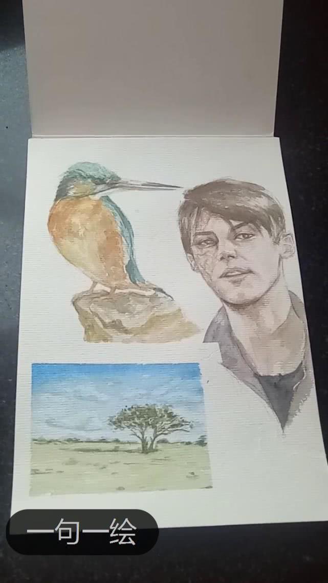 练习记录，新的一本水彩本画完了，照比三年前进步不少欸