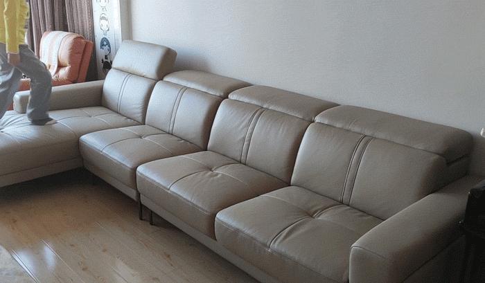 三米全友真皮沙发,全友一字型布艺沙发