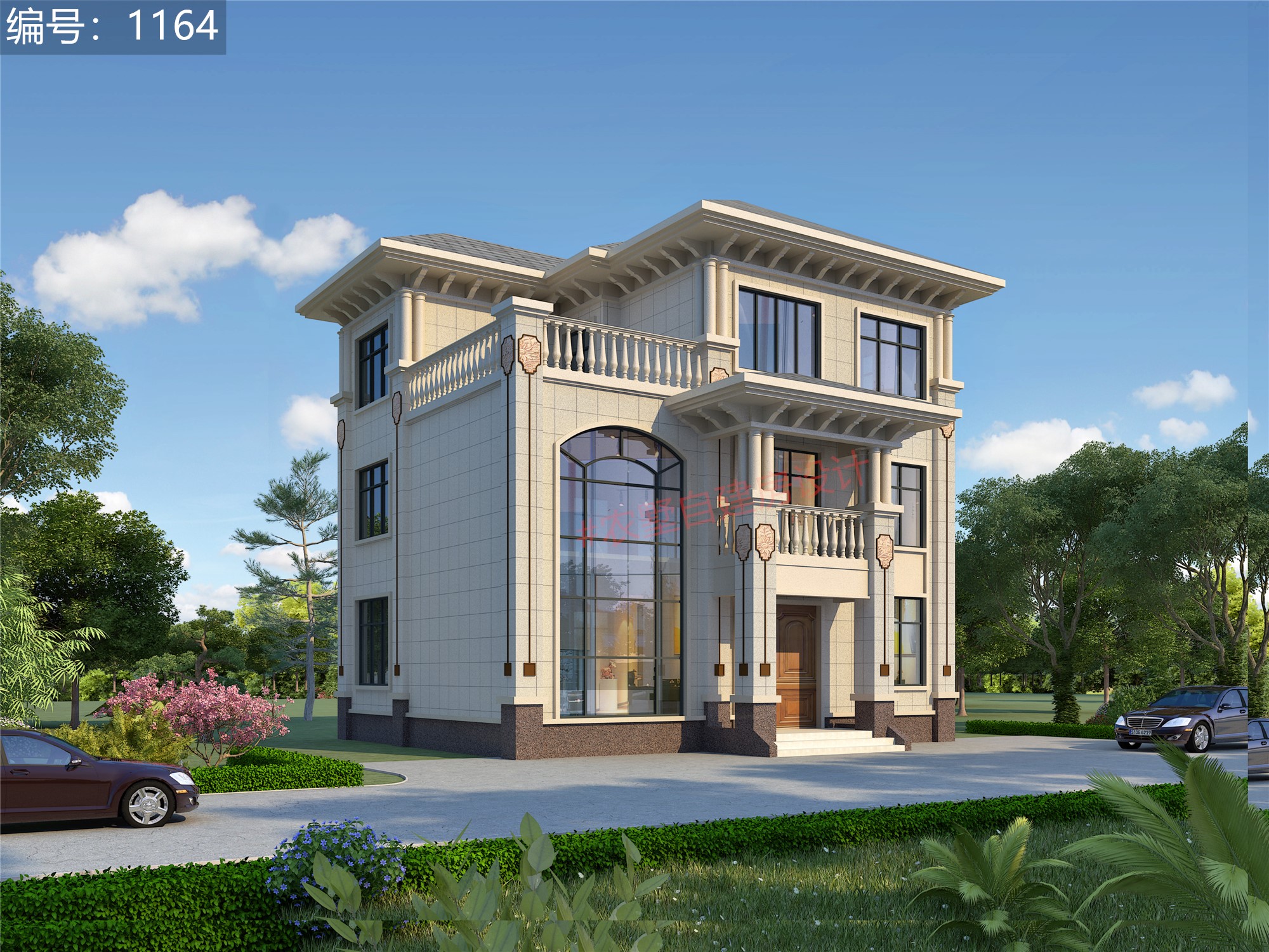 兄弟三层复式5间双拼分堂屋别墅,120平三开间三层农村别墅新式