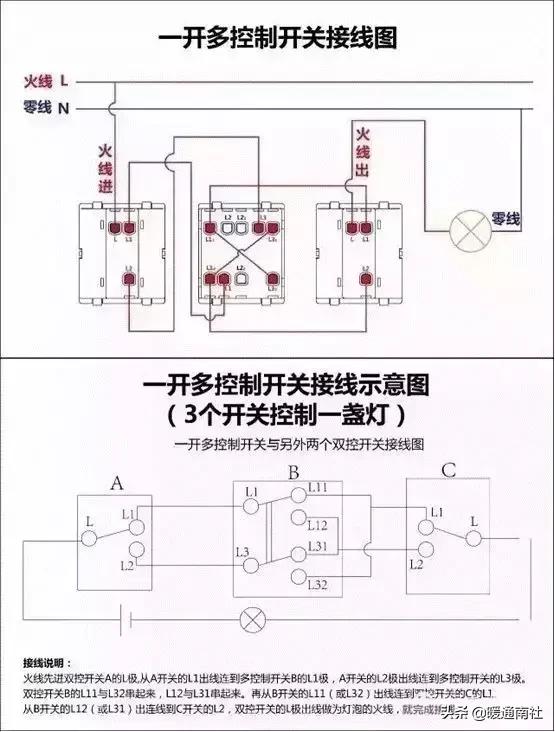 空气开关和漏电开关接线方法,多个分组的漏电开关如何接线