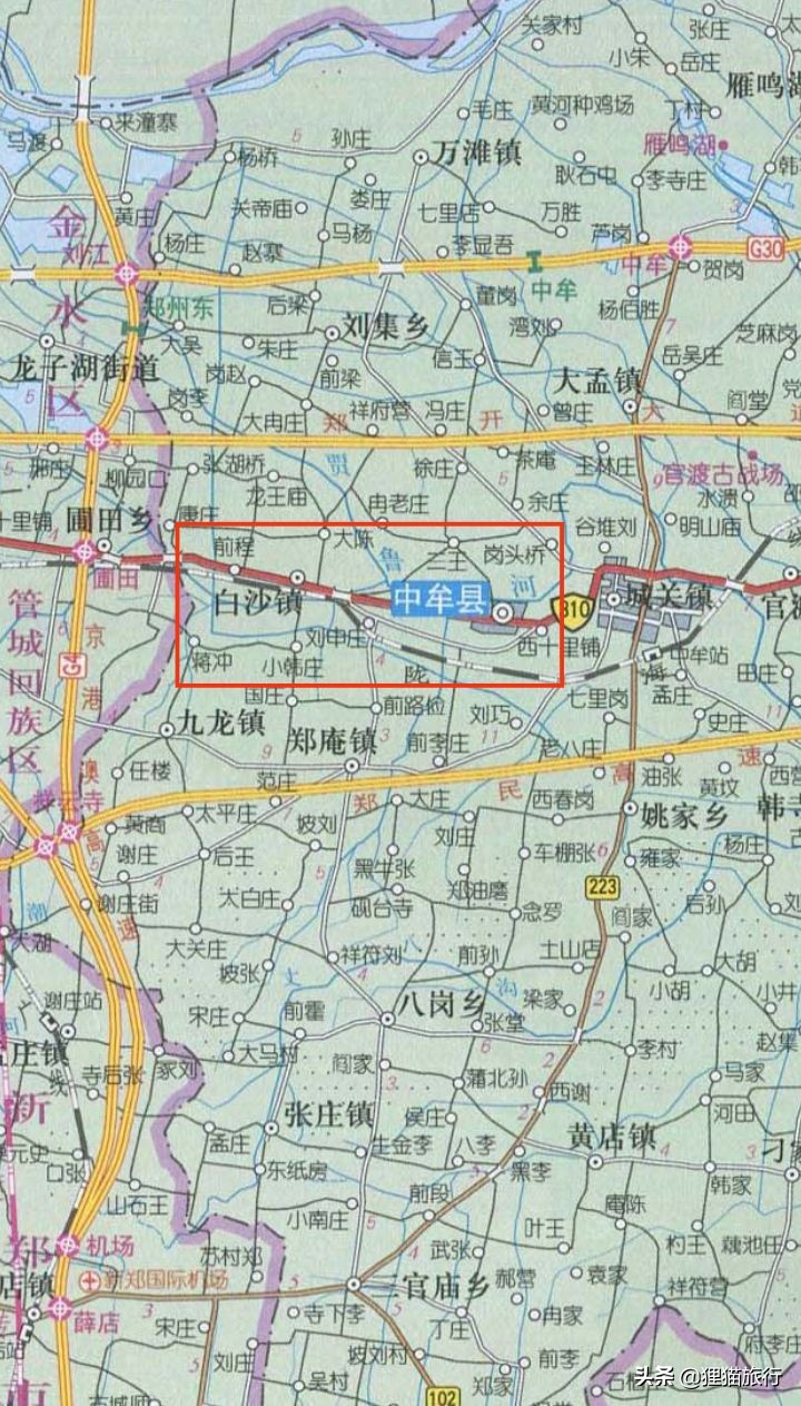 郑东新区白沙镇是中州名镇，因圃田大泽干涸留下满地白沙而得名