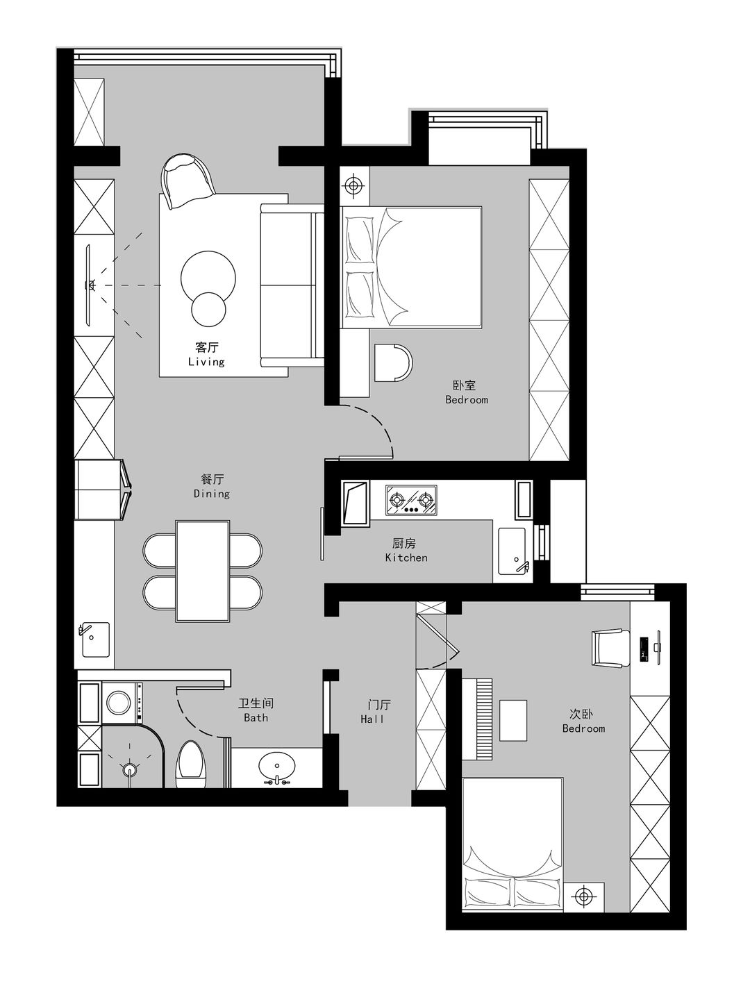 北京夫妻改造老破小,北京夫妻全屋水泥极简装修风格