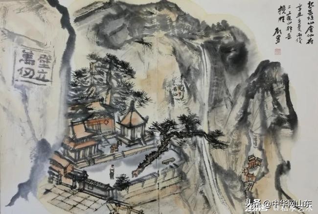 刘罡画作,泰山顶级水墨山水画