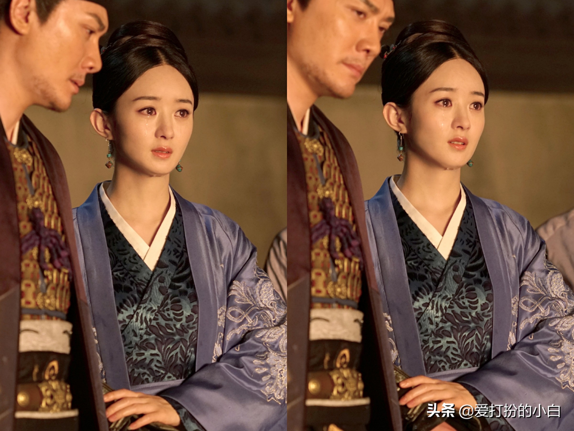 赵丽颖真的很适合这样复古的装扮,赵丽颖复古衬衫穿搭