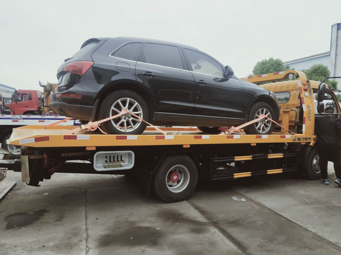 东风多利卡d7清障车发车视频,二手黄牌东风多利卡d7清障车