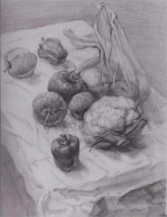 西安美术学院附中静物素描,西安美术学院素描真题