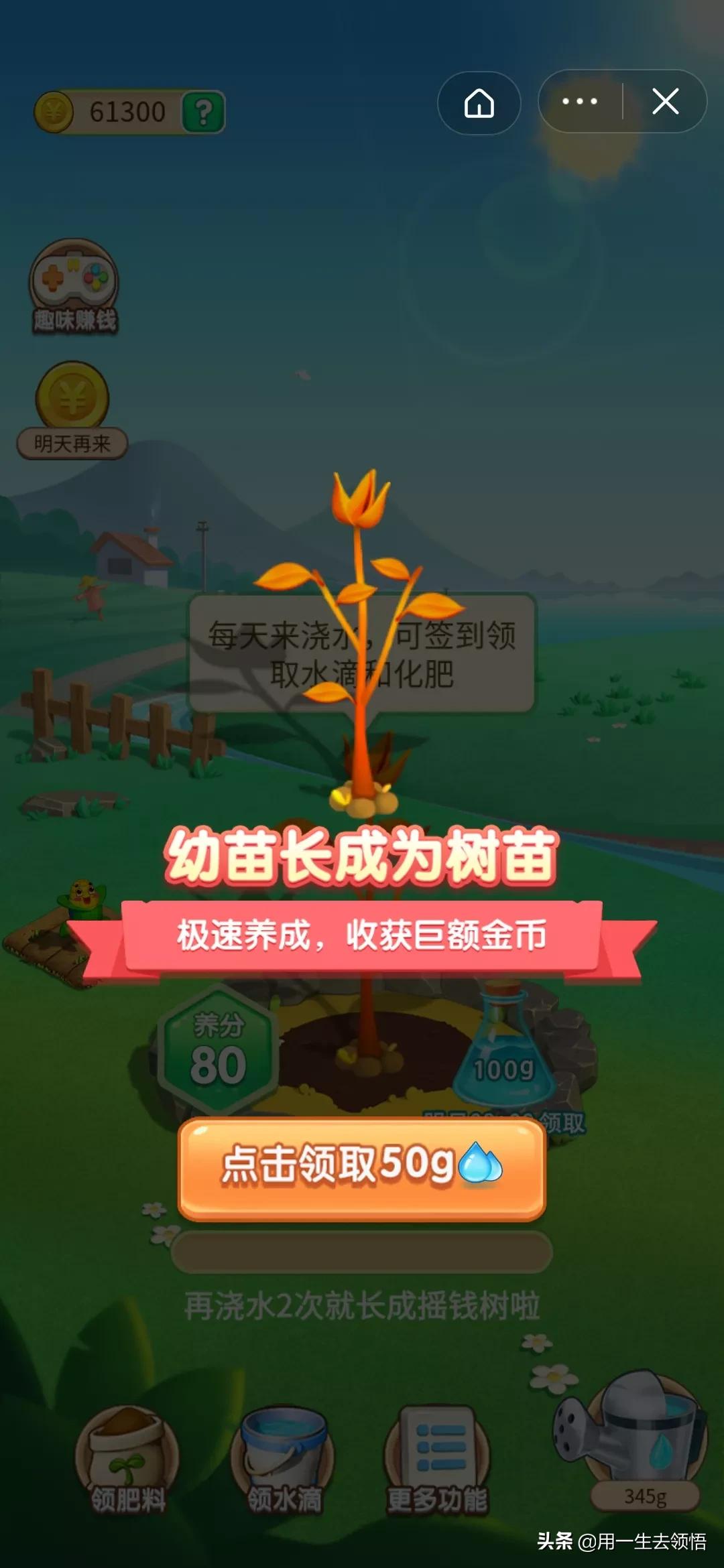 头条种菜收金币小游戏怎么玩儿,种树赚钱小游戏怎么进去