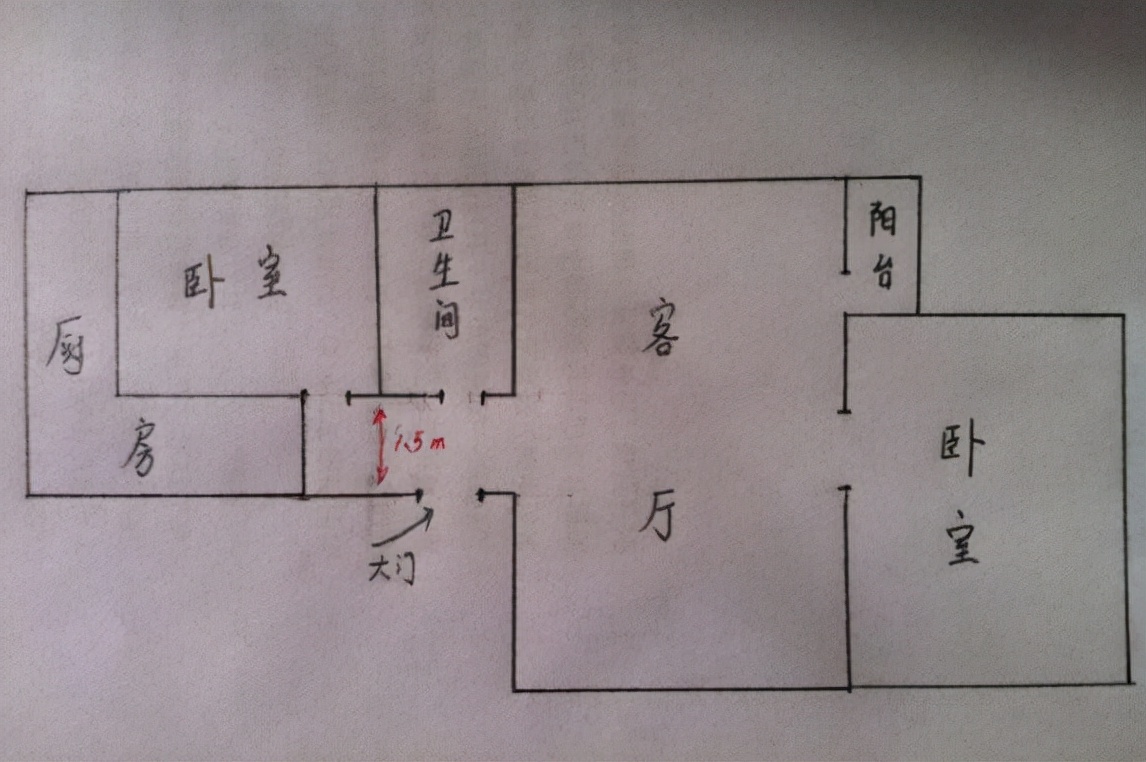 入户门对着卫生间如何改造,入户门正对卫生间门中间砌一堵墙