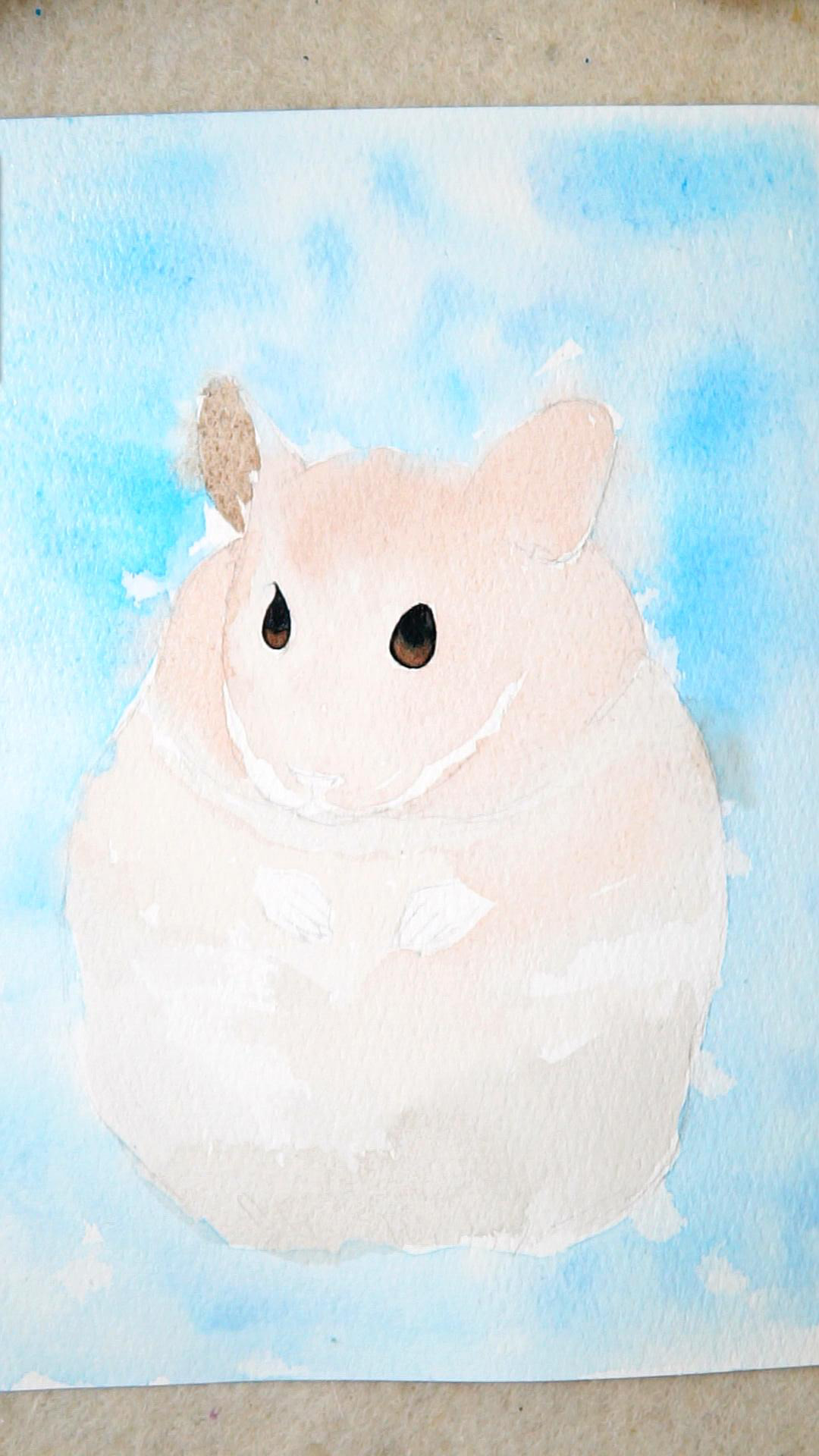 怎么用水彩笔画一个仓鼠视频,可爱的画画教程小动物