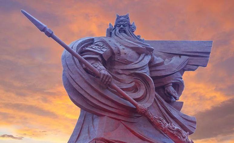 云南石雕关公人物雕像,关公雕像佛纹寓意