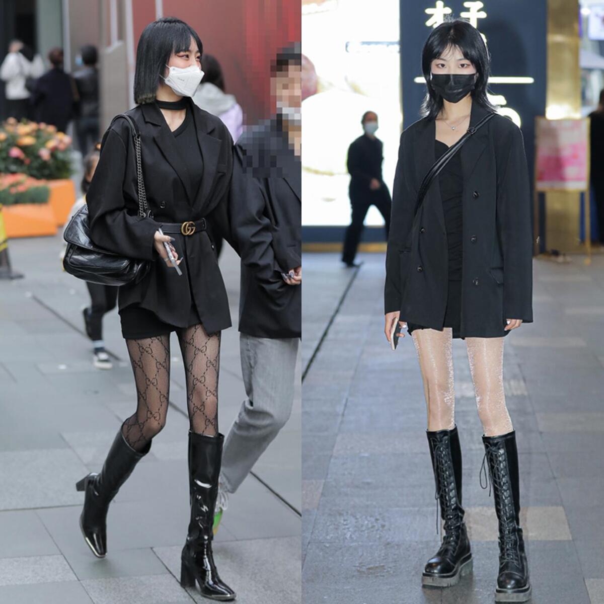 蕾丝长筒袜怎么穿教程,春天穿袜子的小技巧