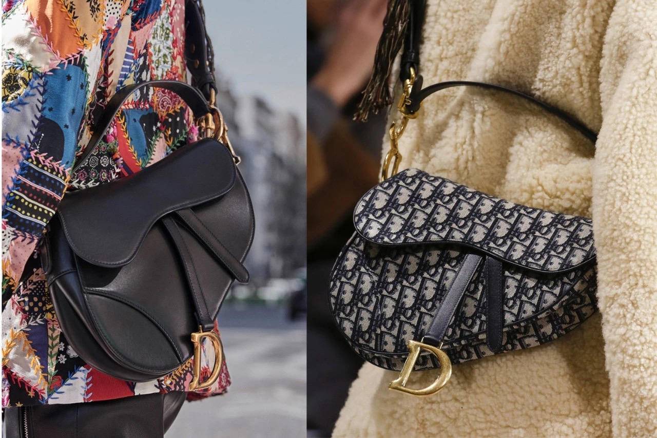 王俊凯迪奥背过的包,迪奥马鞍包黑皮王俊凯