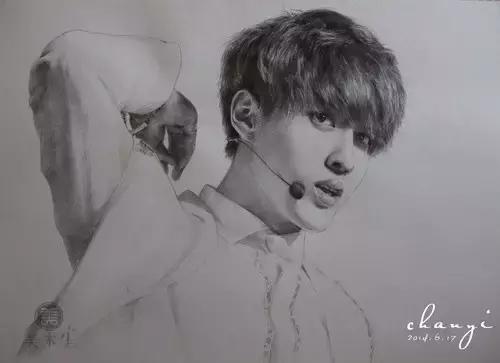 明星素描图片大全大图,画明星素描视频教程