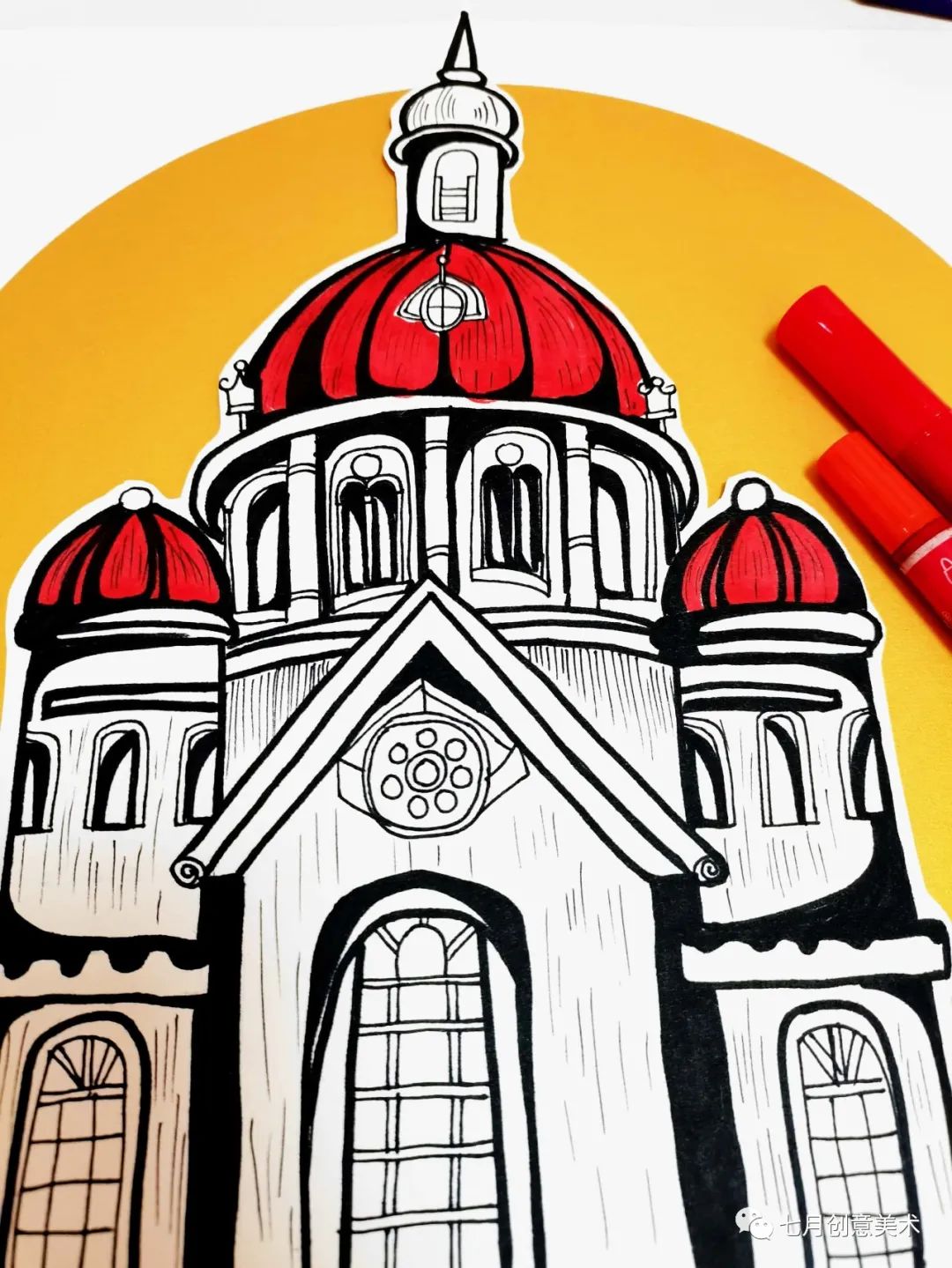 画画教程城堡,移动城堡绘画模板