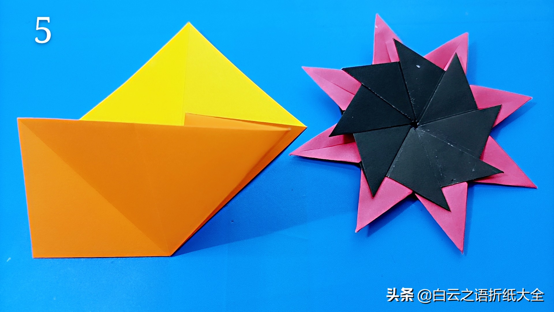 飞镖手工折纸超简单,手工折纸用一张正方形折的飞镖