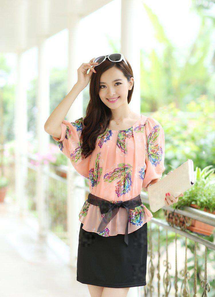 夏季长袖爆款洋气雪纺衫时尚减龄,今夏正火碎花雪纺衫