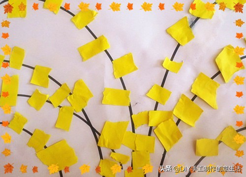 用圆纸片手工制作圣诞贴画,奇妙的纸片贴画手工