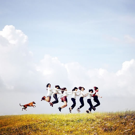 稀奇古怪创意集体照,集体创新创意照