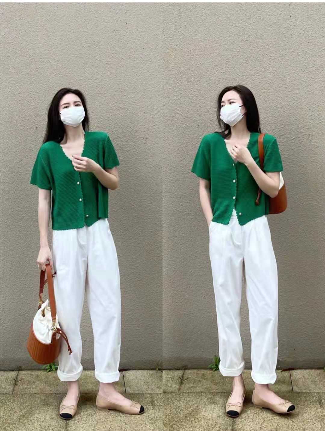 夏天白色阔腿裤搭配什么上衣,白色灯芯绒阔腿裤怎么配上衣