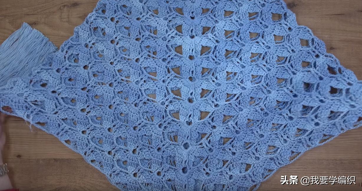 最新款钩披肩花样连接教程,简单易学钩披肩花样