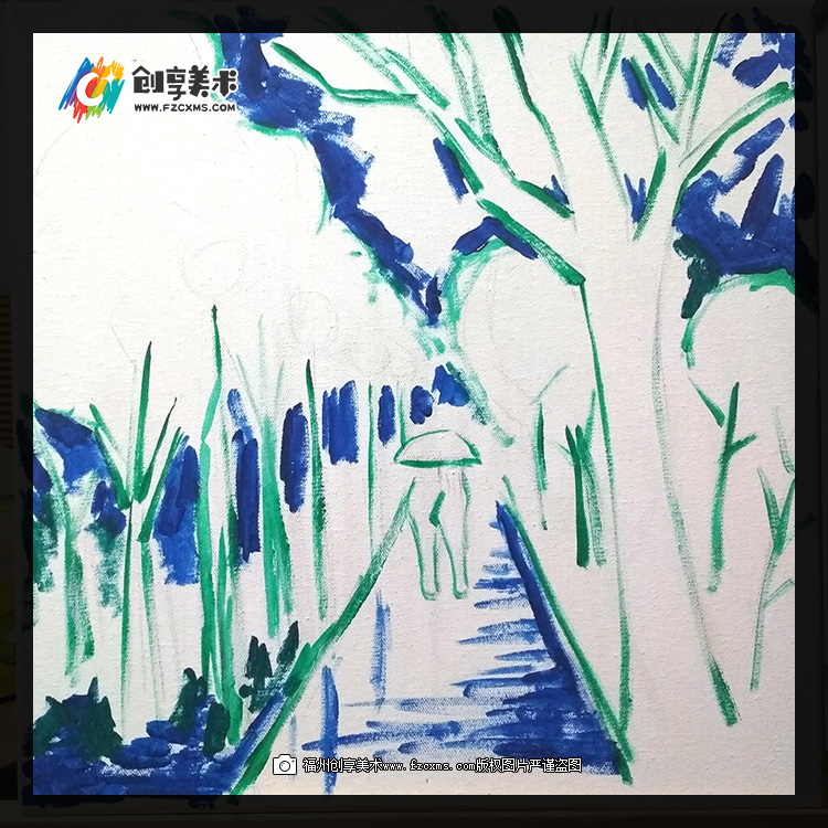 丙烯画教程入门视频风景画,丙烯画教程简单风景椰子树