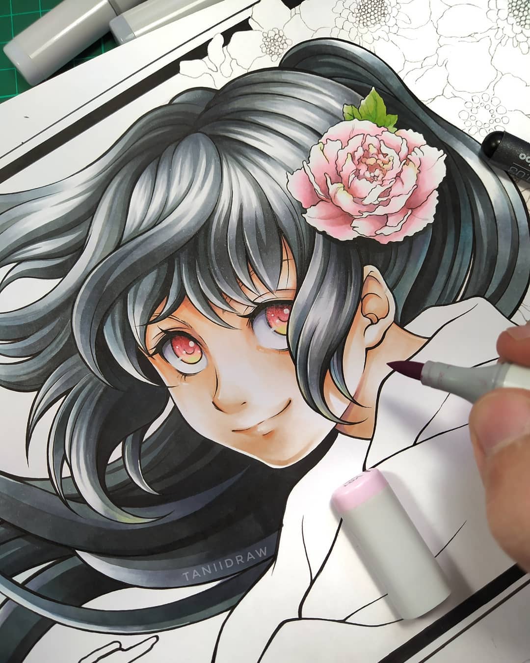 动漫60色马克笔画可爱动漫人物,touchmark马克笔手绘动漫