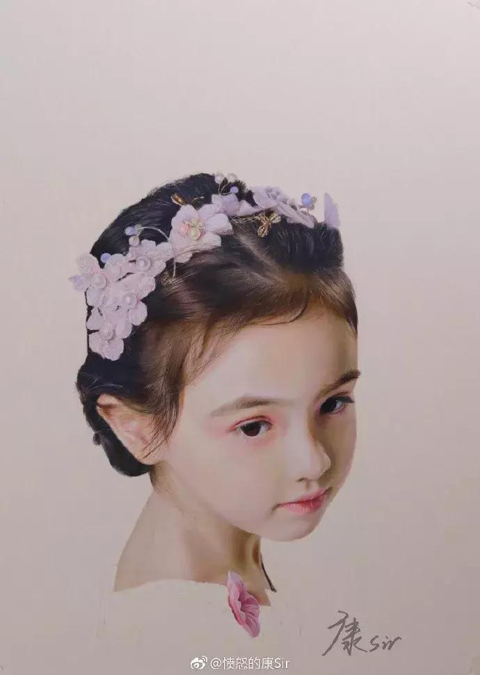 写实彩铅画,超好看素描画迪丽热巴