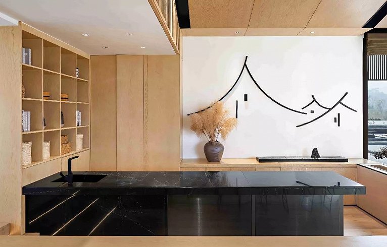 售楼处原木风设计,现代简约原木居所设计