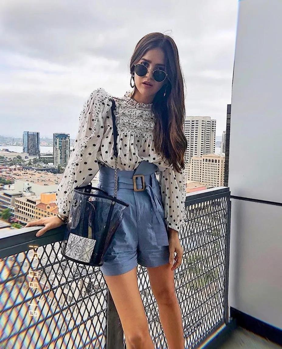 上短下长不露腿t恤穿搭夏季,显瘦t恤短裤穿搭