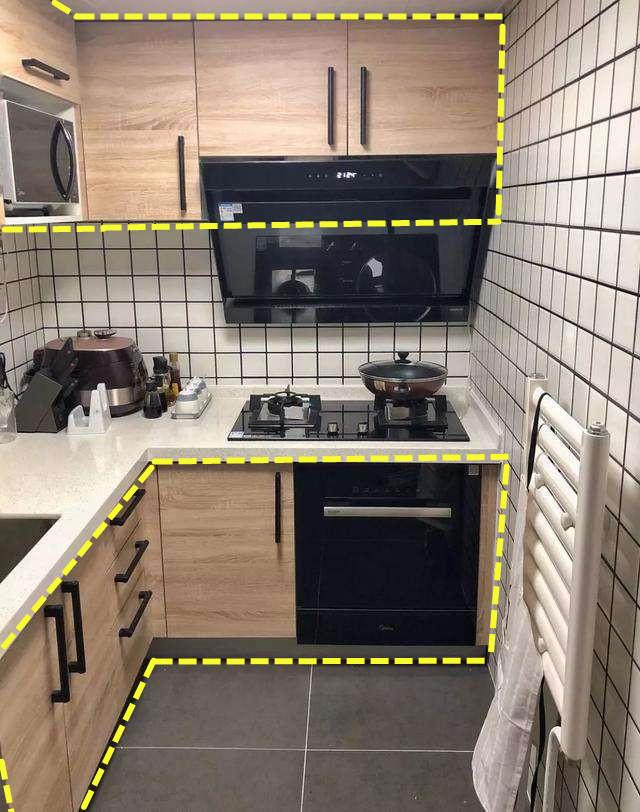 2.6米层高厨房吊柜收纳布局,厨房吊柜高低组合