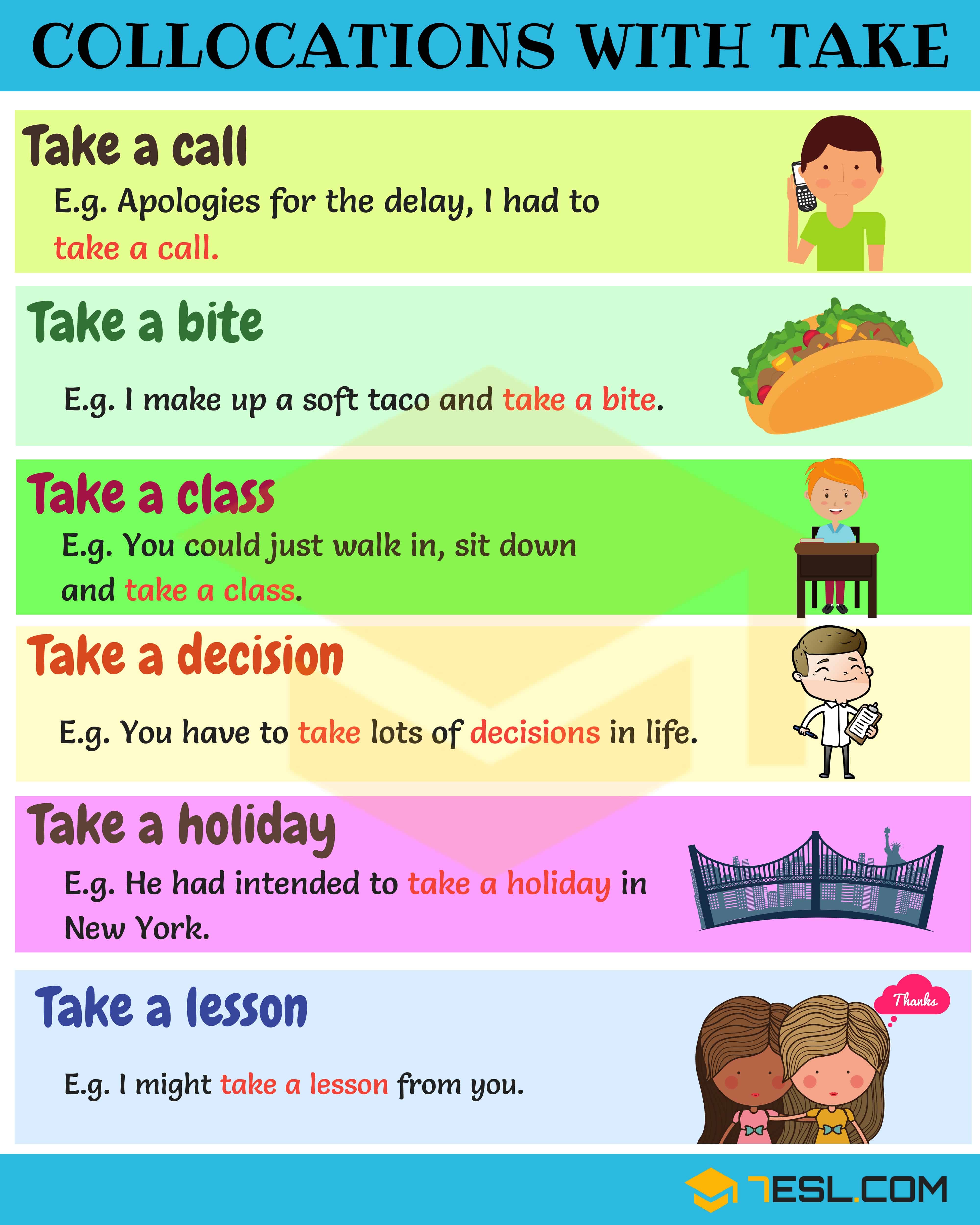 动词+名词的固定搭配(take)