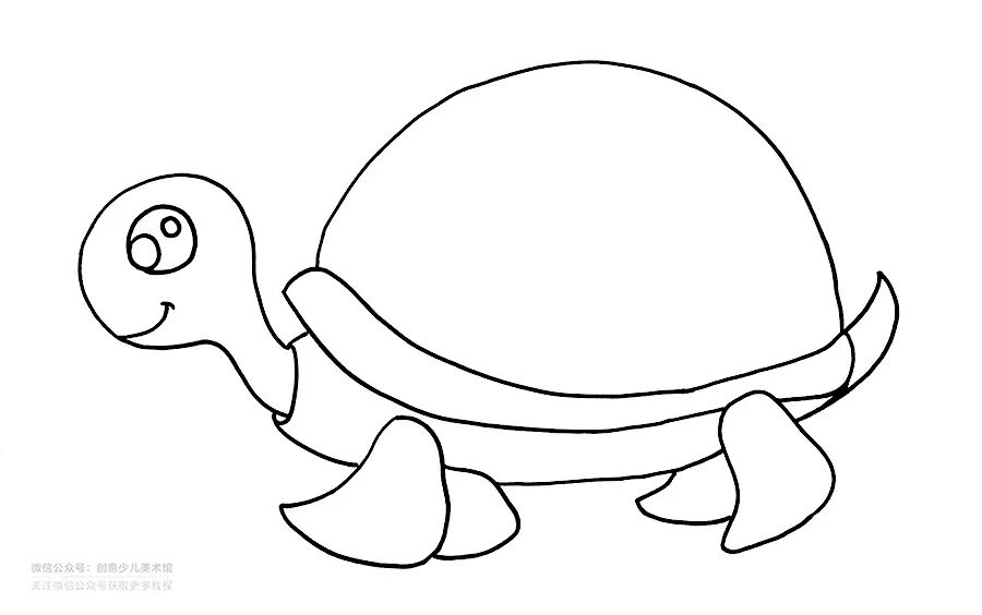 儿童画画法教程小动物,画画教程画小乌龟