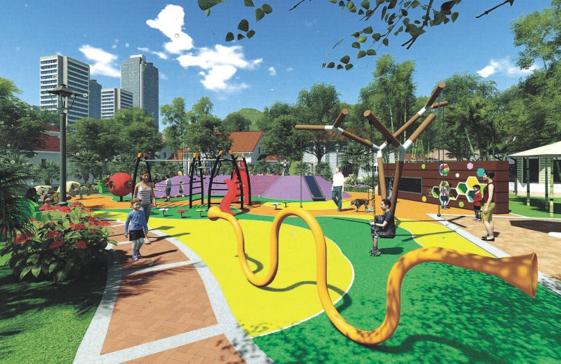 在小区门口开一家儿童游乐场,万科小区内儿童游乐场