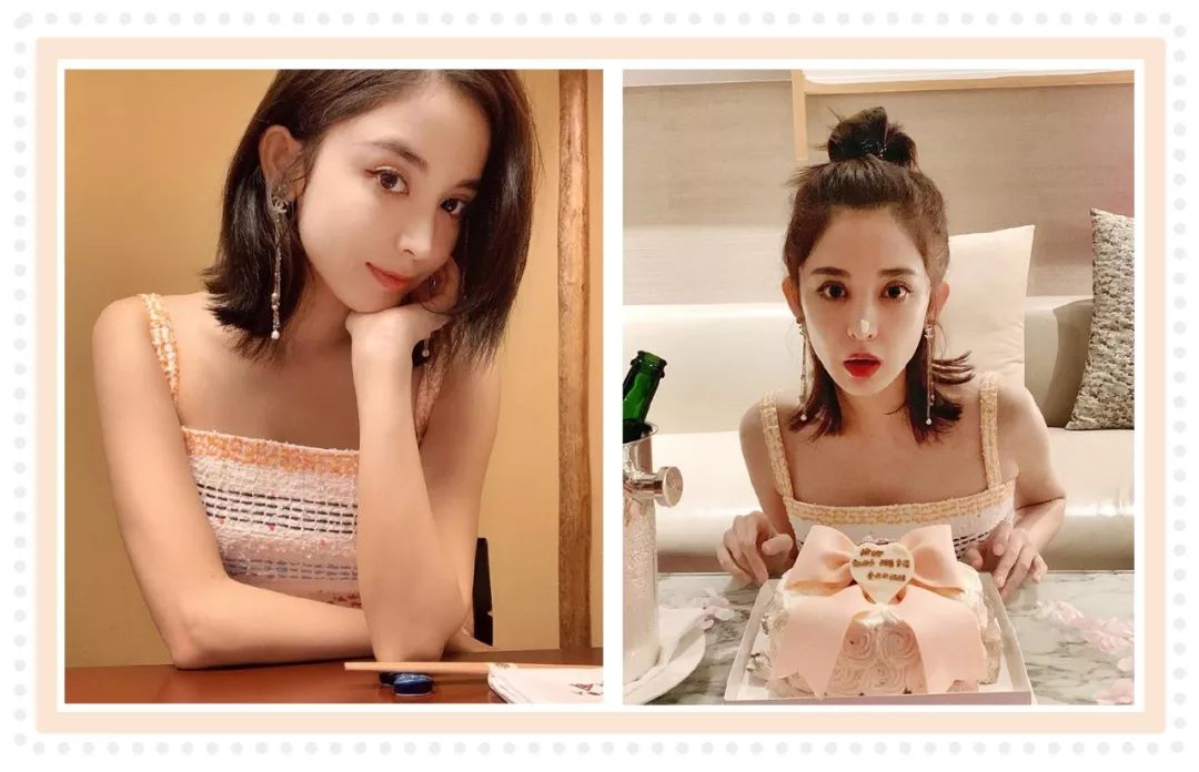 娜扎穿樱花粉皮裙,娜扎穿裙子