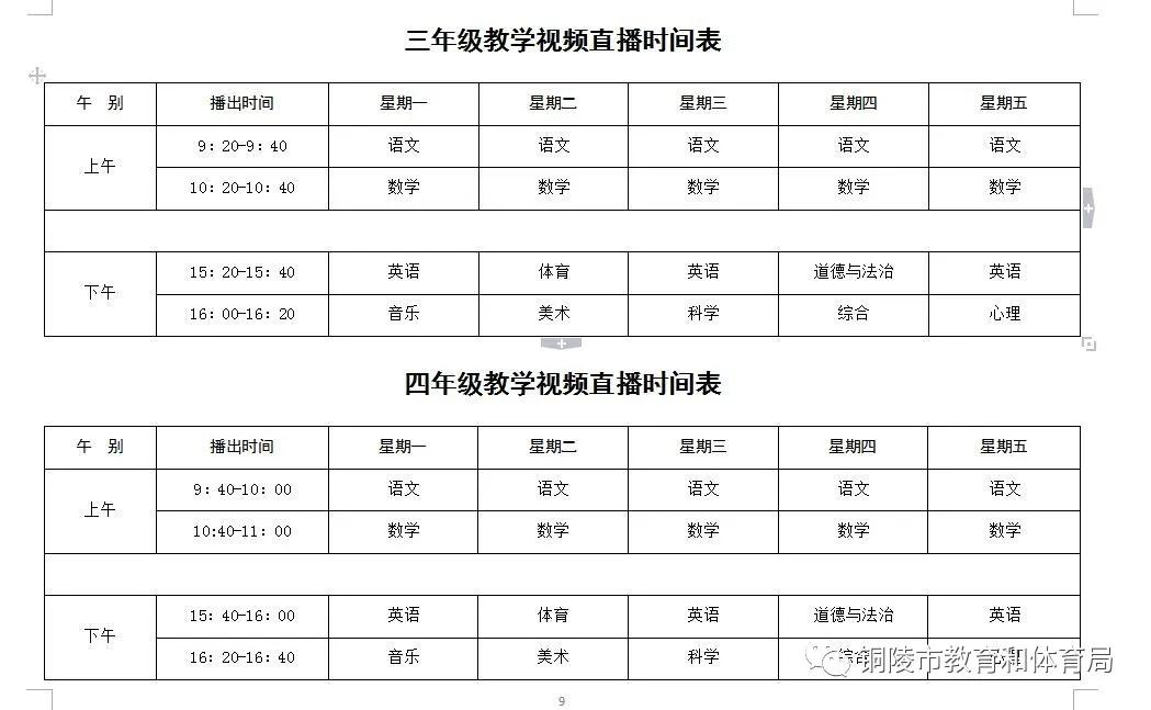 刚刚!铜陵市线上教育教学工作方案公布!含视频直播时间表