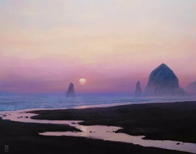 光感特别强的油画风景作品,厚重浓艳的油画风景很浪漫很美