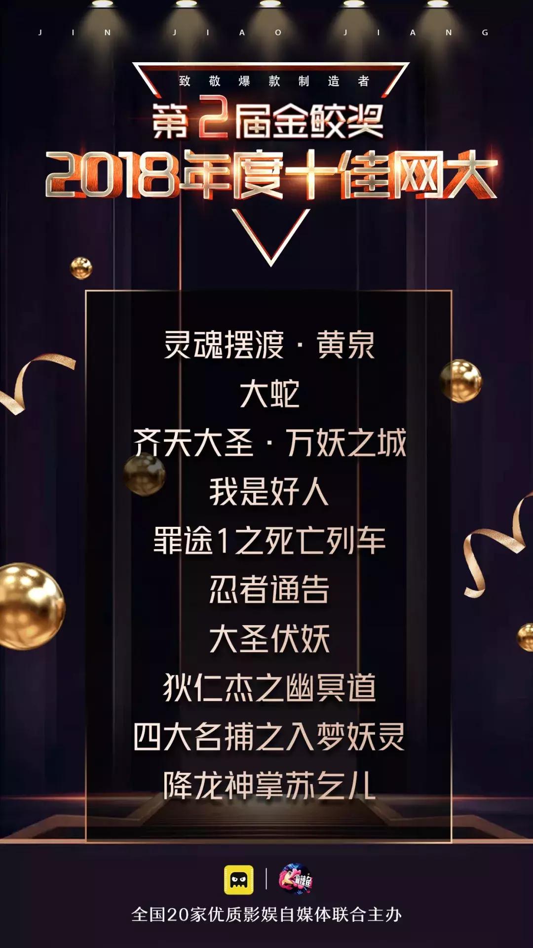 千人见证,大咖云集,第二届金鲛奖致敬2018年度网生爆款