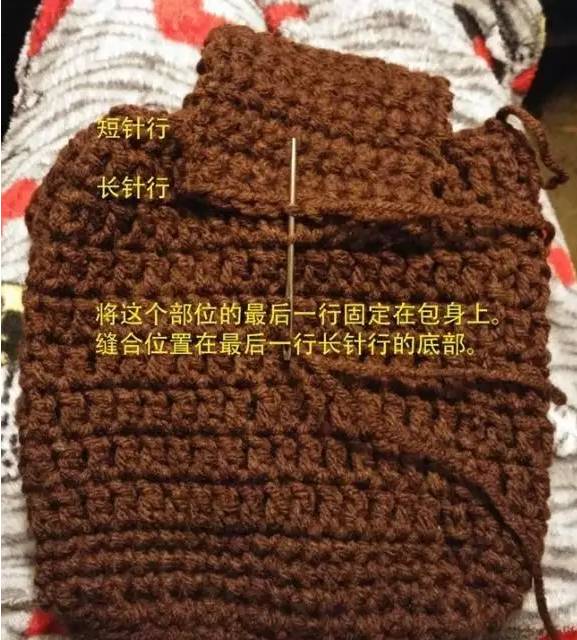 钩编精美双肩包教程图片,钩编可爱束口袋式双肩包