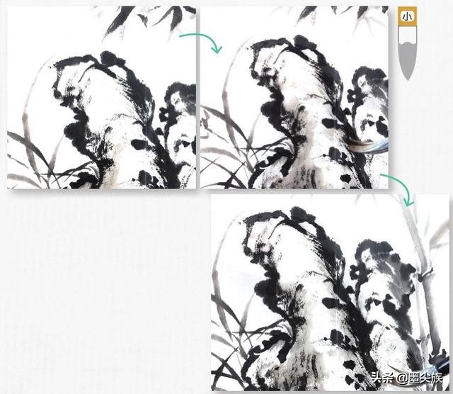 水墨画竹的写意画法,如何欣赏兰竹组合画