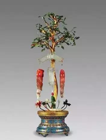 故宫里的玉石盆景,故宫景泰蓝盆景欣赏