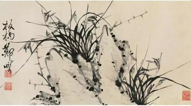 赏析郑板桥写意兰花画,郑板桥题画兰草书图片