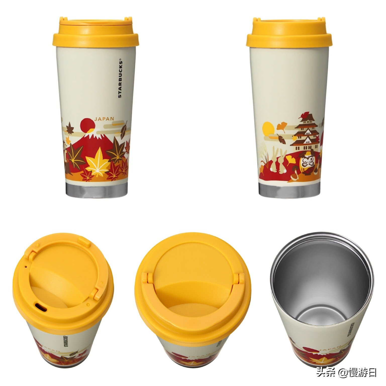 红叶、富士山、玉兔等红火秋季元素 日本星巴克秋季限定杯子系列