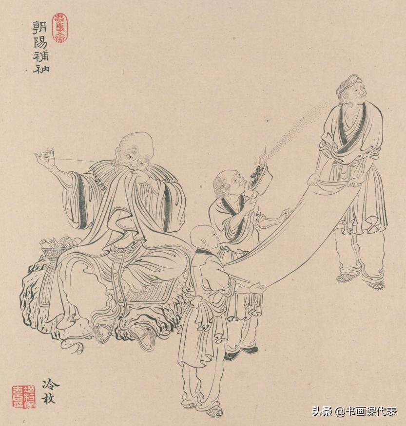 小写意罗汉图白描,一幅好看的中国画白描