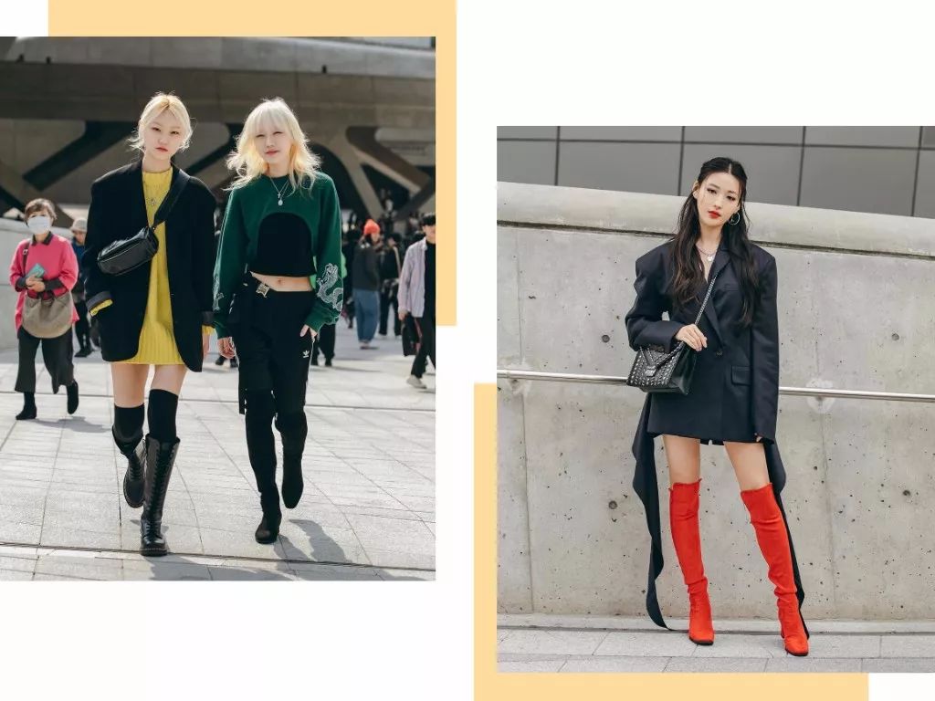 韩国look穿搭,冬穿搭韩系裙装
