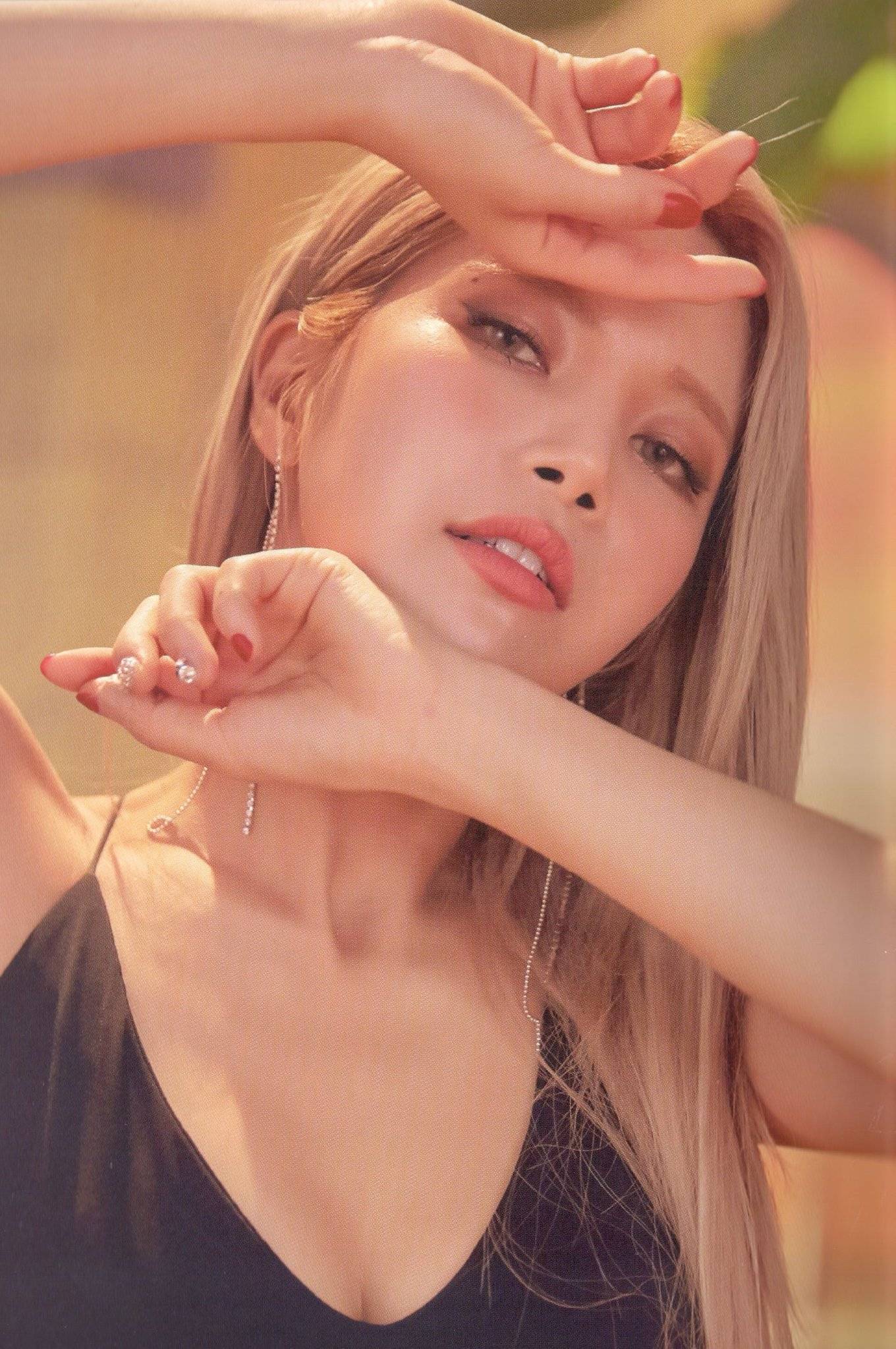 韩国idol染发,韩国橙色头发女idol